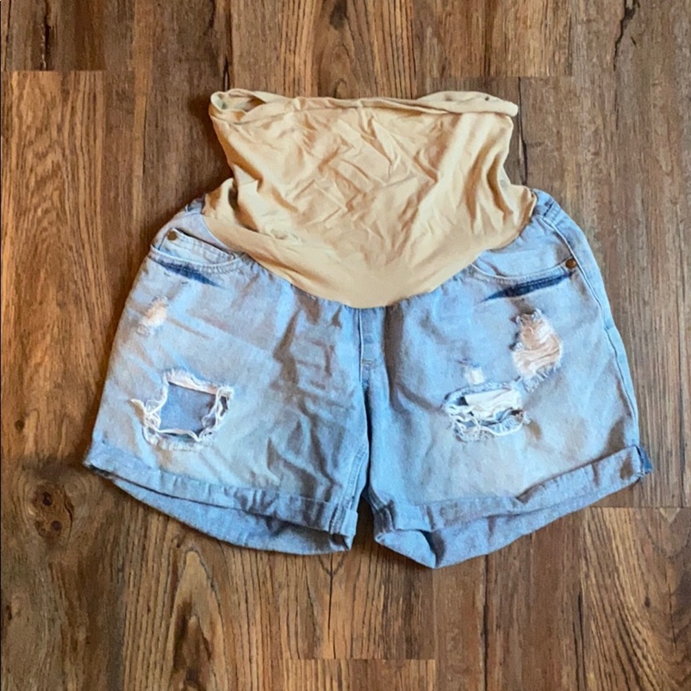 Maternity jean shorts